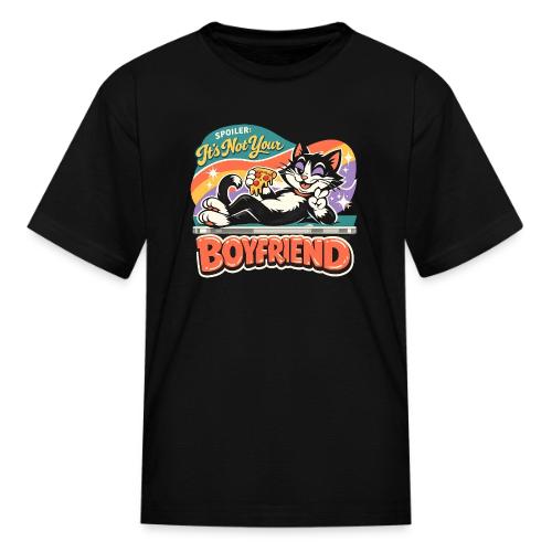 Sassy Cat Pride Pizza Retro Comic - Kid's T-Shirt