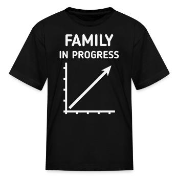 Family In Progress (Pregnant / Parents / White) - Kid's T-Shirt - black - Front