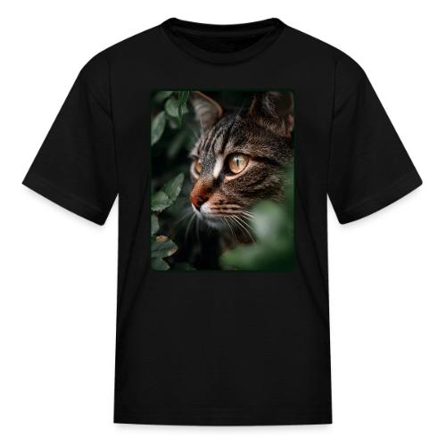 Tabby Cat Jungle Eyes Design - Kid's T-Shirt