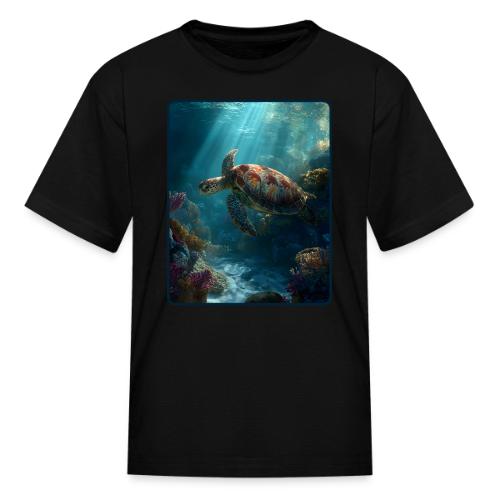 Sea Turtle Coral Reef Design - Kid's T-Shirt