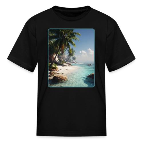 Tropical Beach Paradise Palm Design - Kid's T-Shirt