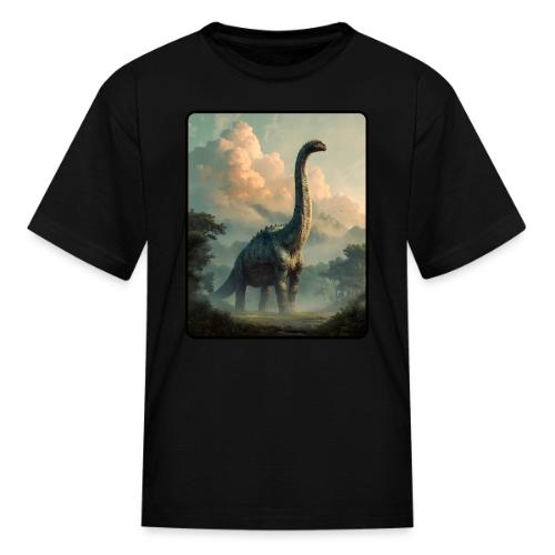 Brachiosaurus Prehistoric Scene Design - Kid's T-Shirt