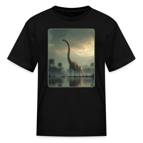 Brachiosaurus Misty Lake Design - Kid's T-Shirt