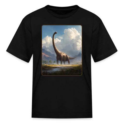 Brachiosaurus Valley Landscape Design - Kid's T-Shirt