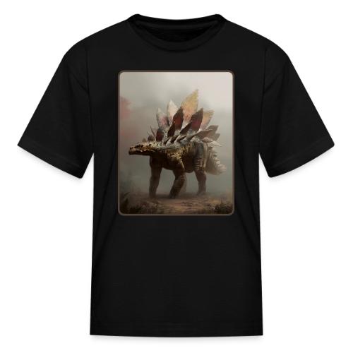 Stegosaurus Misty Forest Design - Kid's T-Shirt