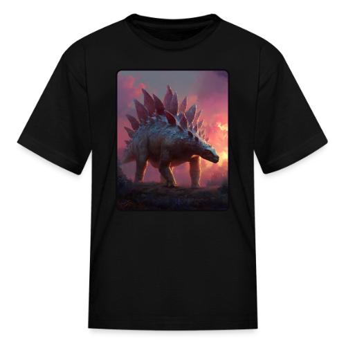 Stegosaurus Sunset Forest Design - Kid's T-Shirt