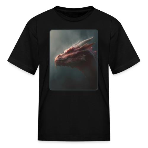Red Dragon Fog Portrait Design - Kid's T-Shirt