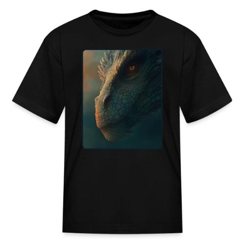 Golden Eye Dragon Close-Up Design - Kid's T-Shirt