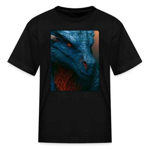 Turquoise Dragon Fire Eye Design - Kid's T-Shirt