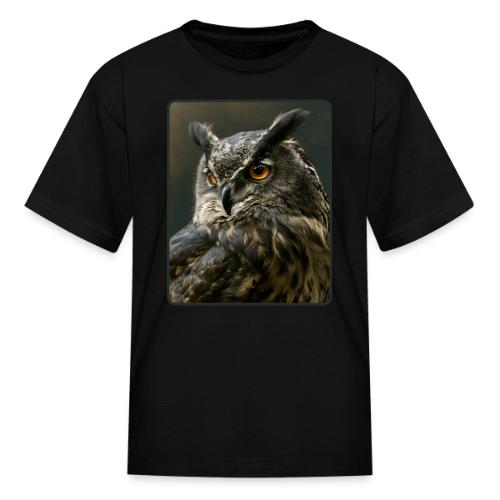 Eurasian Eagle Owl Portrait Design - Kid's T-Shirt