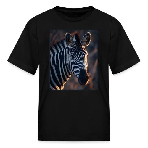 Majestic Zebra Sunset Portrait Design - Kid's T-Shirt