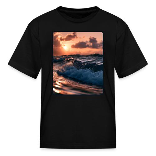 Golden Sunset Ocean Wave - Kid's T-Shirt