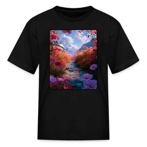 Dreamy Cosmos Valley Landscape Art - Kid's T-Shirt