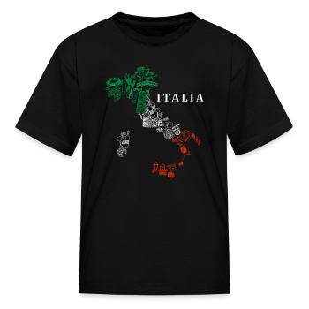 Italy Map Italian Italian - Kid's T-Shirt - black - Front