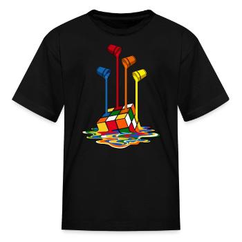 Melting Rubik’s Cube - Kid's T-Shirt - black - Front
