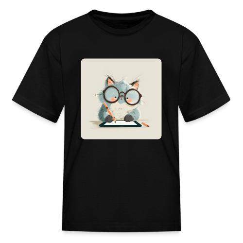 Creative Cat Digital Artist Illustration - Kid's T-Shirt