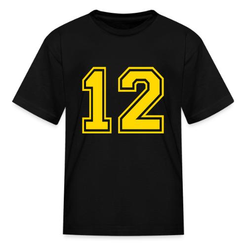 Number 12 in a classic athletic collegiate font - Kid's T-Shirt