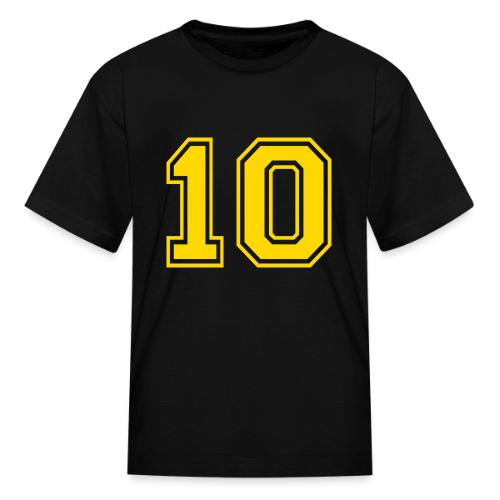Number 10 in a classic athletic collegiate font - Kid's T-Shirt