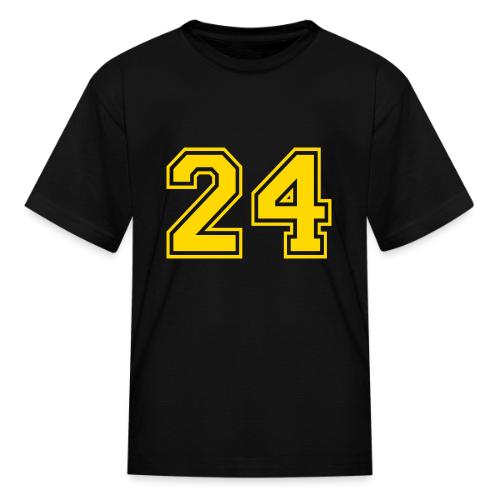 Number 24 in a classic athletic collegiate font - Kid's T-Shirt