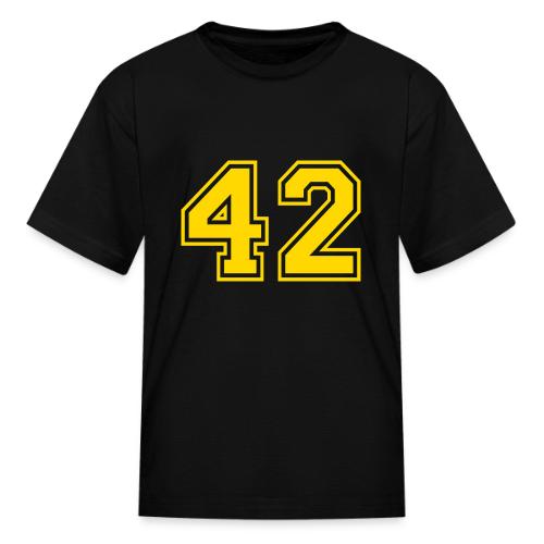 Number 42 in a classic athletic collegiate font - Kid's T-Shirt