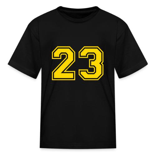 Number 23 in a classic athletic collegiate font - Kid's T-Shirt
