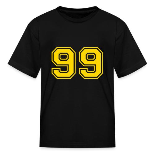 Number 99 in a classic athletic collegiate font - Kid's T-Shirt