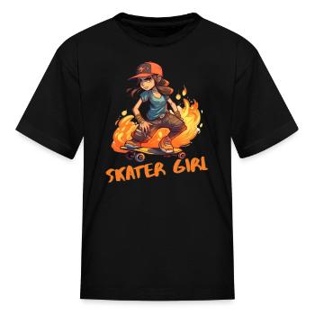 Skater girl skateboard clothing for women sk8 wear - Kid's T-Shirt - black - Front