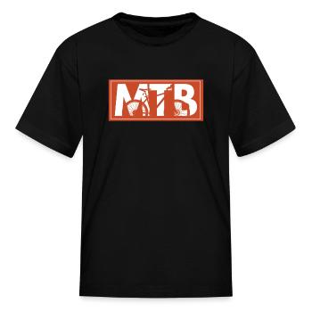 Mountain Bike MTB Mountain Biking Bike - Kid's T-Shirt - black - Front