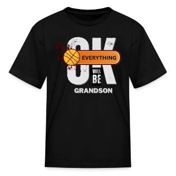 Basketball Grandson Motivational - Kid's T-Shirt - black - Front
