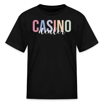 Casino Dealer Poker Gambling - Kid's T-Shirt - black - Front