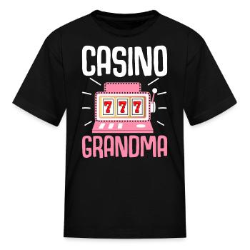 Casino Grandma Slot Machine Casino Lover - Kid's T-Shirt - black - Front