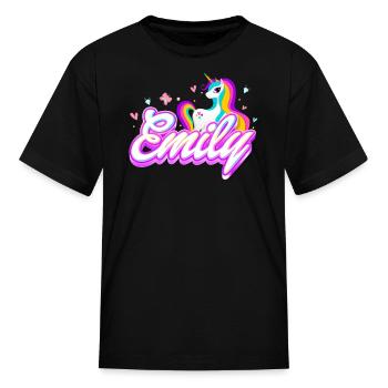 Emily Unicorn - Kid's T-Shirt - black - Front