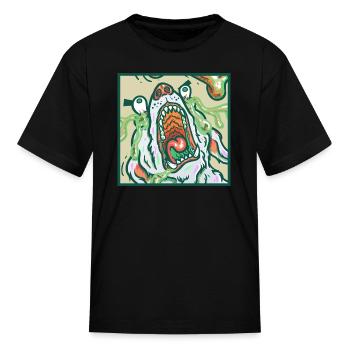 Dog in Cube - Kid's T-Shirt - black - Front