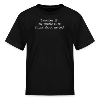 Puzzle Cube Quote - Kid's T-Shirt - black - Front