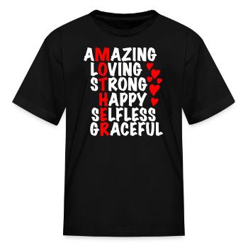 Mother for Mothers Day - Kid's T-Shirt - black - Front