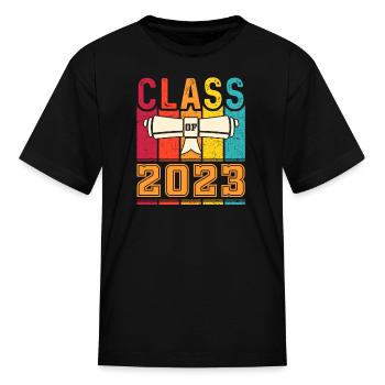 Class of 2023 Senior 23 Shirt High School - Kid's T-Shirt - black - Front
