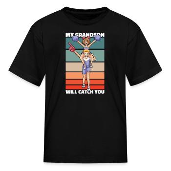 Cheerleading Cheerleader Grandson - Kid's T-Shirt - black - Front