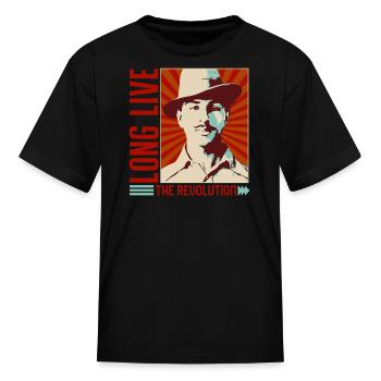 Revolution Shirt, Long Live Revolution Vintage - Kid's T-Shirt - black - Front