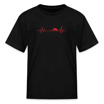 Heartbeat Line Armadillo Desert Mammal - Kid's T-Shirt - black - Front