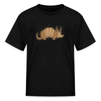 Armadillo is annoyed Mammal Desert - Kid's T-Shirt - black - Front
