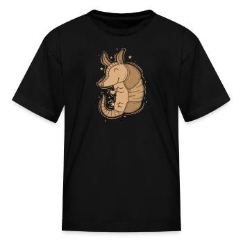 Armadillo is happy Desert Mammal - Kid's T-Shirt - black - Front