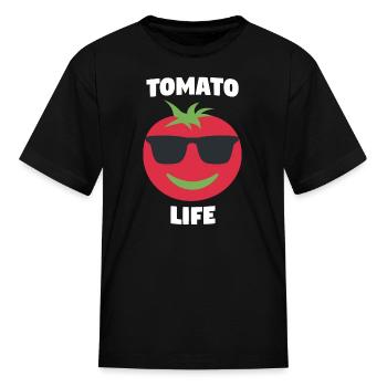 Tomato Life Funny Sunglasses Vegan Vegetarian Gift - Kid's T-Shirt - black - Front