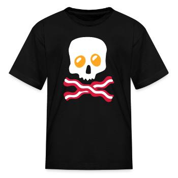 egg and bacon - Kid's T-Shirt - black - Front