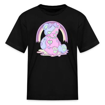 Ours en peluche gothique pastel - T-shirt Enfant - noir - Devant