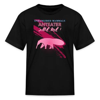 Mammals Endangered Anteater - Kid's T-Shirt - black - Front