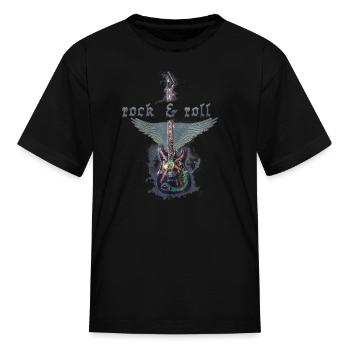 Rock and Roll Guitar product - Kid's T-Shirt - black - Front