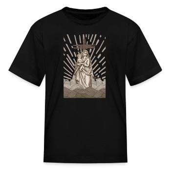 Star of the Sea Stella Maris Art - Kid's T-Shirt - black - Front