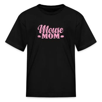 Mouse Mom Rodent Cheese Mammal - Kid's T-Shirt - black - Front