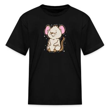 Mouse Pet Cheese Mammal - Kid's T-Shirt - black - Front