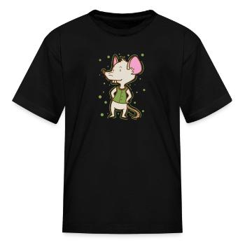 Mouse Nature Cheese Pet Mammal - Kid's T-Shirt - black - Front